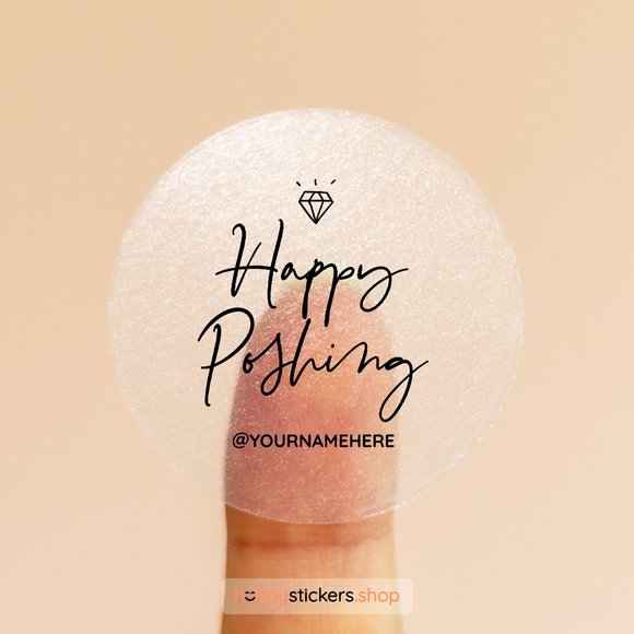 Happy Poshing Stickers & Labels with your custom text or name. - Picture 15 of 17